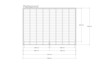 Douglas overkapping 402x578cm + wanden zwart Verando, Pure
